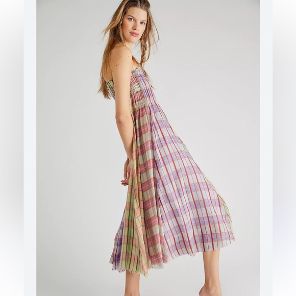 Free People Lausanne Plaid Convertable Maxi Skirt Midi Dress - Picture 3 of 10